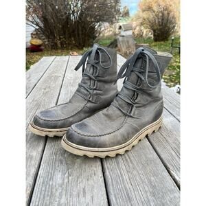 Sorel men's 11 mad lace up boots wild dove leather casual dress shoes gray blue